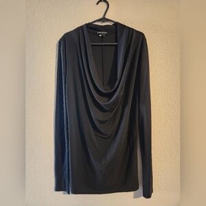 Theory Women’s Black Viscose Cowl Neck L/S Blouse Top size P (size 0)